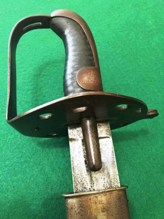 A very rare 1796 Heavy Cavalry Troopers Sword. Often referred to as the “DISC HILT”. This one is very true to pattern still having its langets and full disc hilt.