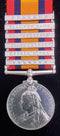 P40 Single: QUEENS SOUTH AFRICA 1899 six clasps: “Belmont, MR, D, JoB, DH, Belfast”.  Impressed 8199 Pte. C. H. Taylor, Coldstream Guards.