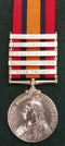 Single: Queen's South Africa 1899-1902, five clasps "CC, OFS, T, SA01, SA02" impressed 3651 Serjt: Maj: J. W. Moore, N.S. Wales M.R    Note: Sergeant Major James William Moore, D Sqn, 3rd New South Wales Mounted Rifles - VF SOLD