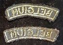 PAIR OF WARTIME BRITISH MADE SLEEVE PATCHES FOR THE EXILED BELGIUM ARMY