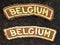 PAIR OF WARTIME BRITISH MADE SLEEVE PATCHES FOR THE EXILED BELGIUM ARMY