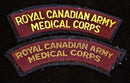PAIR OF ROYAL CANADIAN ARMY MEDICAL CORPS SHOULDER FLASHES