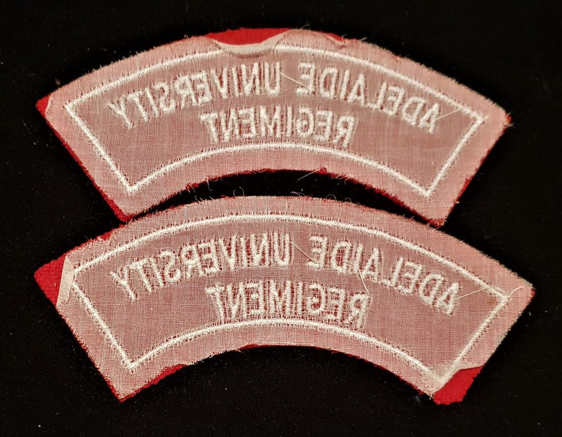 PAIR OF ADELAIDE UNIVERSITY REGIMENT SHOULDER FLASHES
