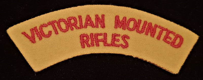 VICTORIAN MOUNTED RIFLES SHOULDER FLASH