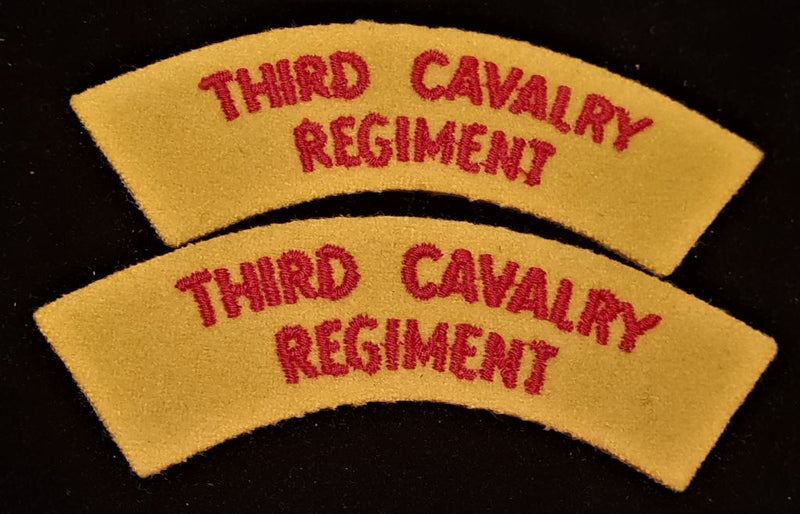 PAIR OF THIRD CAVALRY REGIMENT SHOULDER FLASHES