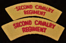 PAIR OF SECOND CAVALRY REGIMENT SHOULDER FLASHES