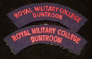 PAIR OF ROYAL MILITARY COLLEGE DUNTROON SHOULDER FLASHES