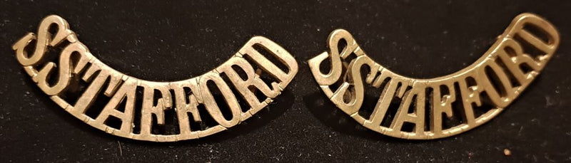 PAIR OF SOUTH STAFFORD REGIMENT SHOULDER TITLES