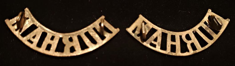 PAIR OF DURHAM REGIMENT SHOULDER TITLES