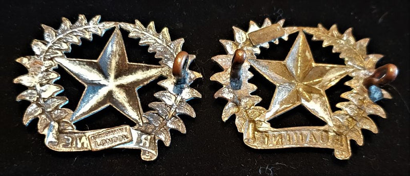 WW1 NEW ZEALAND PAIR OF 17TH (RUAHINE) REGIMENT COLLAR BADGES (MISSING ONE LUG)