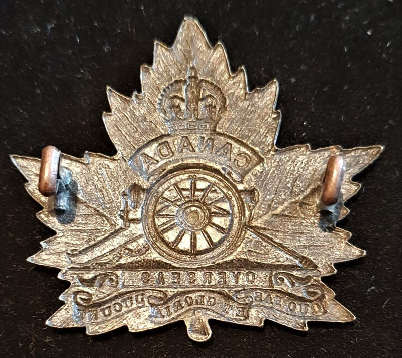 12-3, CANADIAN FIELD ARTILLERY MAPLE LEAF CAP BADGE