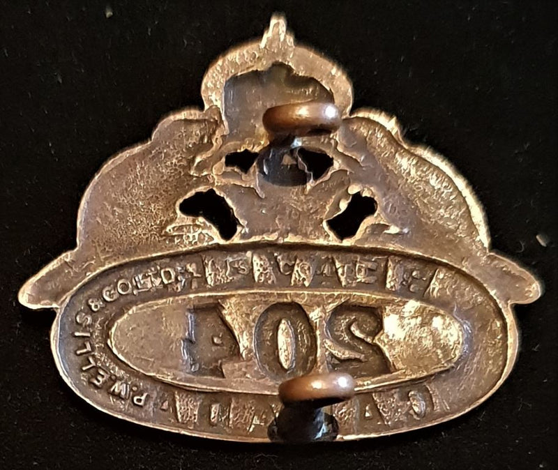 E204 - 204th BATTALION (TORONTO BEAVERS) COLLAR BADGE (ELLIS MARKED)