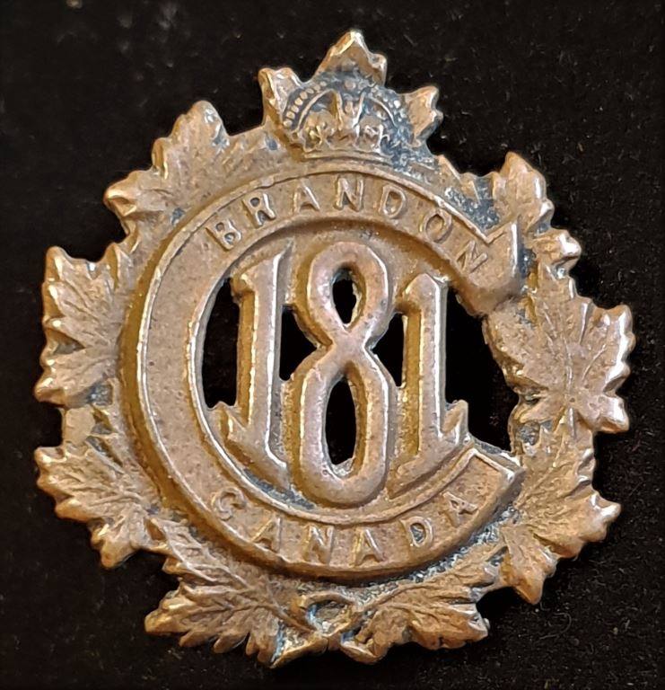 E181 - 181st BATTALION (BRANDON) COLLAR BADGE