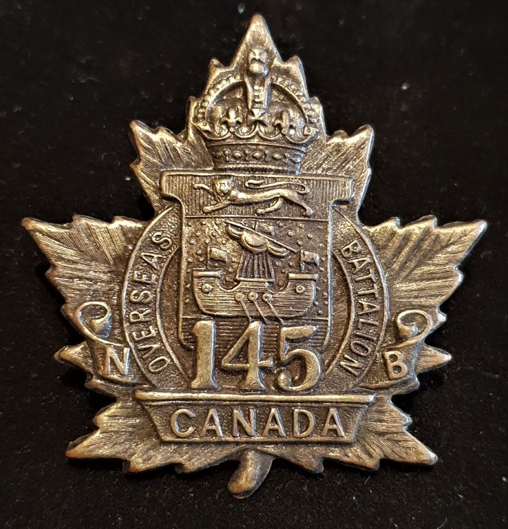 E145 - 145th BATTALION (MONCTON, NEW BRUNSWICK) CAP BADGE