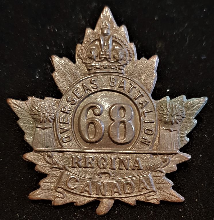 E68 - 68th BATTALION (REGINA, SK.) CAP BADGE