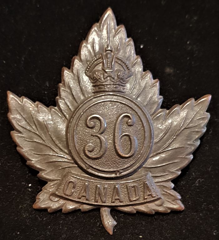 E36 - 36th BATTALION (HAMILTON) CAP BADGE