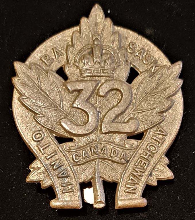 E32 - 32nd BATTALION (MANITOBA / SASKATCHEWAN) CAP BADGE