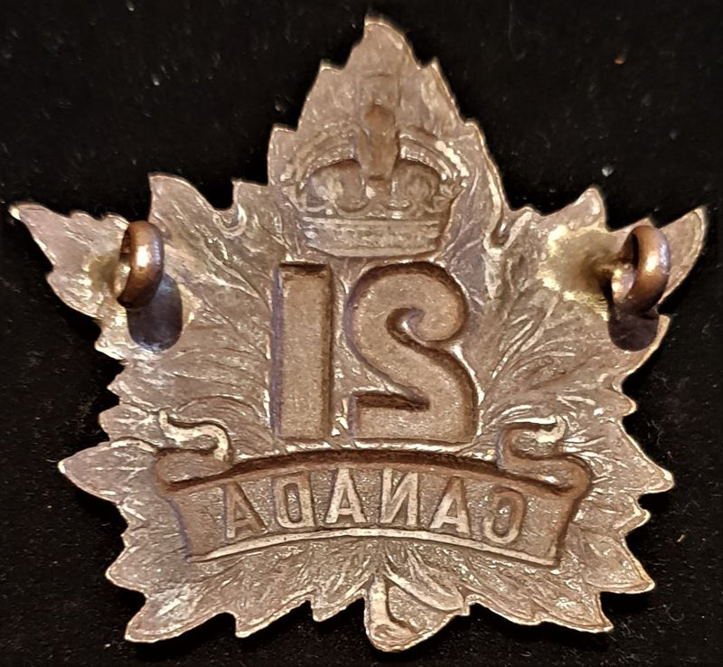 E21 - 21st BATTALION (EASTERN ONTARIO) CAP BADGE
