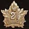 E21 - 21st BATTALION (EASTERN ONTARIO) CAP BADGE