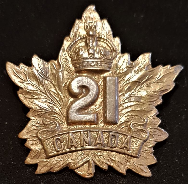 E21 - 21st BATTALION (EASTERN ONTARIO) CAP BADGE