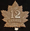E12 - 12th BATTALION (MARITIMES) CAP BADGE