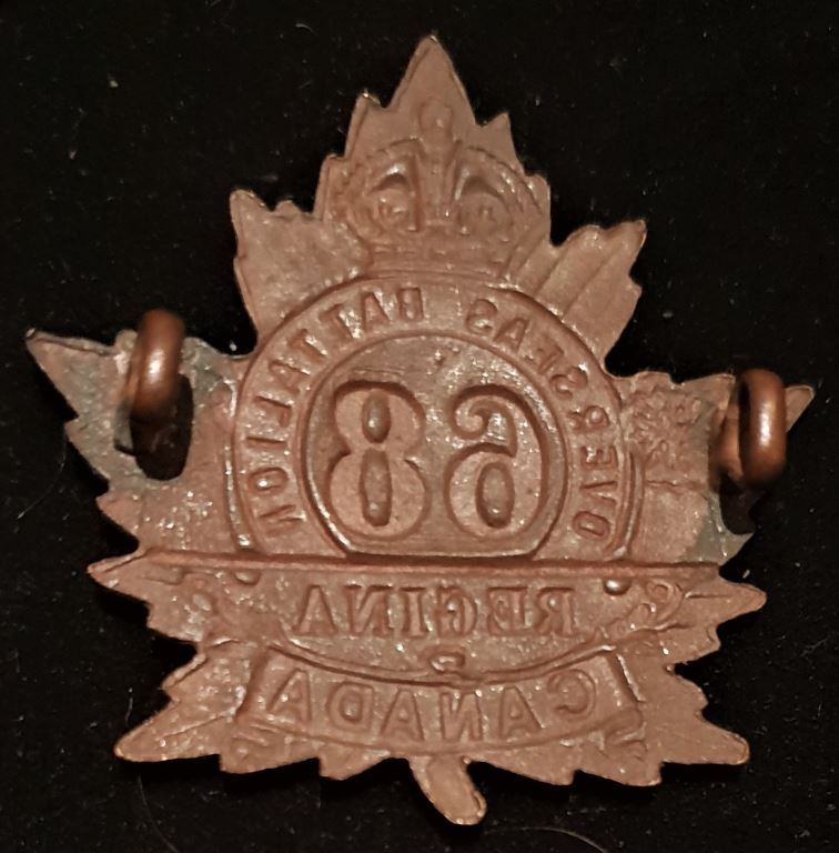 E68 - 68th BATTALION (REGINA, SK.) CAP BADGE