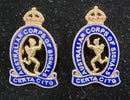 Australian Corps of Signals Officers Enamel Collar Badges