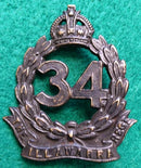 34th Infantry Battalion The Illawarra Regiment 52mm Oxidised Hat Badge
