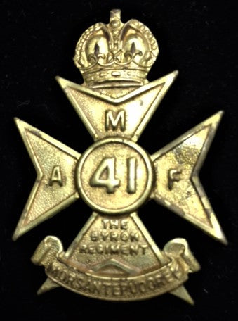 41st Infantry Battalion  (1st Type)  - The Byron Regiment - 50mm brass Hat  Badge (C279 (A)  -  SOLD