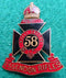 58th Infantry Battalion The Essendon Rifles 52mm enamel and brass Hat Badge (No Chips)