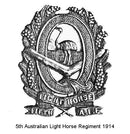 5th Light Horse unofficial badge 1912 - 1918.  This is a superb example in bronze with the clear "J. R. GAUNT LONDON" makers plate - SOLD