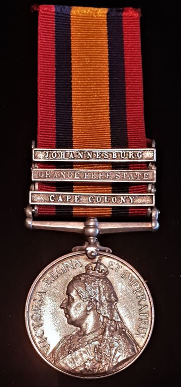 Single: Queen’s South Africa 1899-1902, 4 clasps, “Cape Colony, Johannesburg, Diamond Hill & Wittebergen” 3291 Pte. R. Ellison, 1st Cam’n. Highrs.