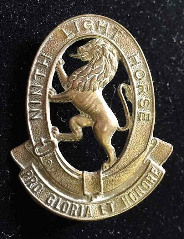 9th Light Horse Flinders Light Horse 52mm, Brass Hat Badge