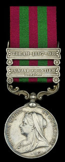 Single: India General Service 1895-1902, 2 clasps, Punjab Frontier 1897-98, Tirah 1897-98 (71835 Dvr. J. Argyle 51st. Fd. By. R.A.)