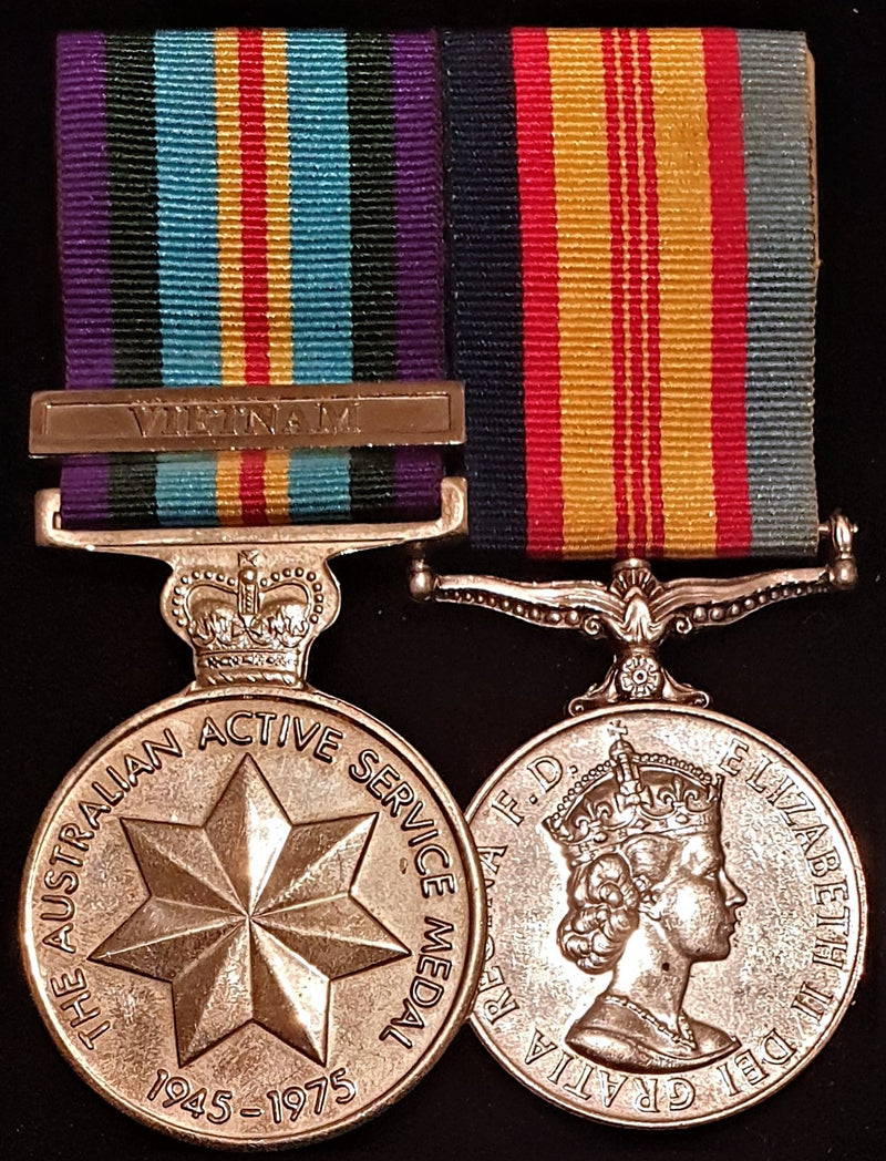 Pair: Australian Active Service Medal 1945-75 “Vietnam” clasp and Vietnam Medal to 4720718 W. S. BRIDGEWATER with both medals correctly named. - VF SOLD