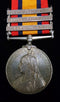 Single :QUEENS SOUTH AFRICA MEDAL 1899 three clasps " CC, SA 01, SA 02" Impressed  4853 Pte.J.G.Banes , 12th Lancers.