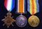 Trio: 1914/15 star, British War and Victory Medal all correctly impressed to 3280 PTE. E. R. BRIMSON 11/BN AIF. - VF SOLD