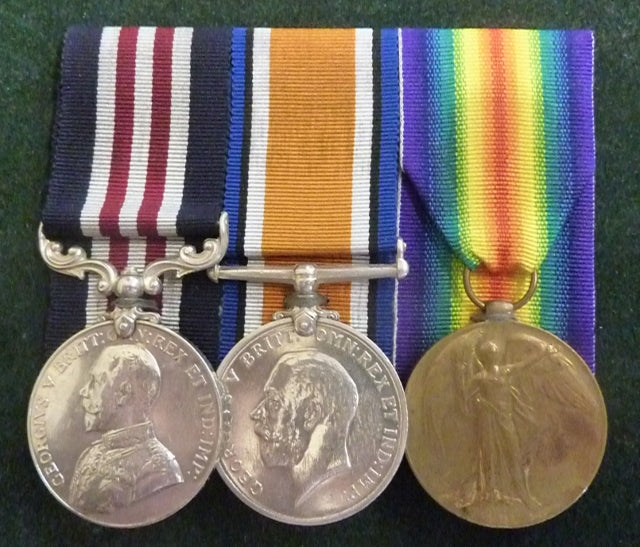 Trio: Military Medal, British War Medal and Victory Medal all correctly impressed to 4746 PTE. A. BRYANT 8 BN. A.I.F. - VF SOLD