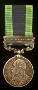 Single: India General Service 1908-35 (EVII), 1 clasp,” North West Frontier 1908”correct running script engraving to 7669 Pte H. Cameron 1st Bn Sea Highrs - VF SOLD
