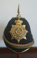 Duke of Cornwall’s Light Infantry Officer’s Helmet c. 1881 – 1901.  Blue cloth skull complete with all gilt metal fittings, spike pattern finial, chin chain and spine.  - SOLD