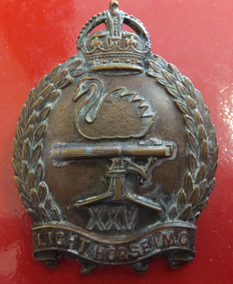 25th Light Horse Regiment Light Horse - Machine Gun Regiment - Oxidised hat badge - SOLD