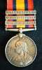 Single: Queen's South Africa 1899-1902, three clasps "Natal, OFS & T" impressed "4433 Pte. J. Duckett, Glouc: Regt" - Good VF SOLD