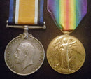 Pair: British war medal and Victory medal impressed to 5355 PTE G. B. GAMMON 23 BN AIF