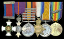 LT Gubbins Victorian Mounted Rifles is standing top left in group photo  Group of six; Distinguished Service Order, G.V.R., silver-gilt and enamels;  - SOLD