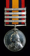 Single : QUEENS SOUTH AFRICA MEDAL 1899 four clasps "CC,OFS,T.SA 01" impressed 5866 Pte.F. Horne.  2nd. WILTS.Regt.-  VF SOLD
