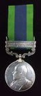 Single: India General Service 1908-35, 1 clasp,” North West Frontier 1908”Lieut. H. R. O. Walker 25th Pjbis - NEAR VF SOLD