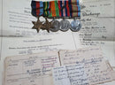 Five: 1939/45 Star, Pacific Star, Defence Medal, War Medal (M.I.D.) and Australian Service Medal 1939/45. All medals Officially impressed to WX27931 W. E. LYNES (11TH AUSTRALIAN INFANTRY BATTALION)