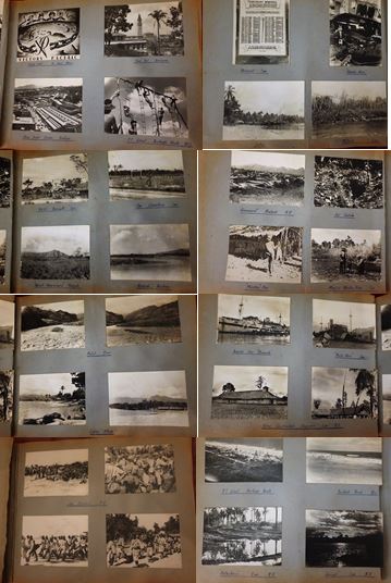 Photograph album containing 79 original WW2 period photos taken in Papua New Guinea. The Album was compiled together by Corporal Raymond George Ball, 6 AA Topographical Survey Coy