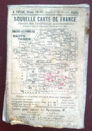 WWI LARGE SURVEY MAPS ON LINEN BACKING FRANCE ISSUE TITLED "NOUVELLE DE CARTE"