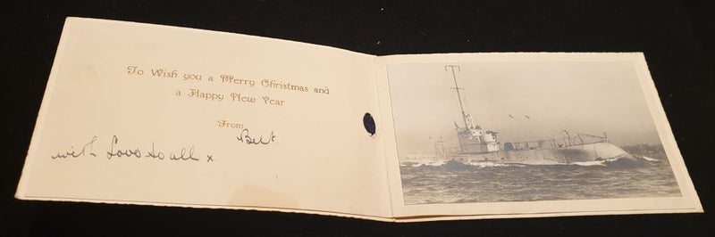 H.M.A.S. “Otway” Christmas and New Year card. Signed  from “Bert with love to all x”. Extremely Rare to see an Australian Submarine Christmas Card - SOLD